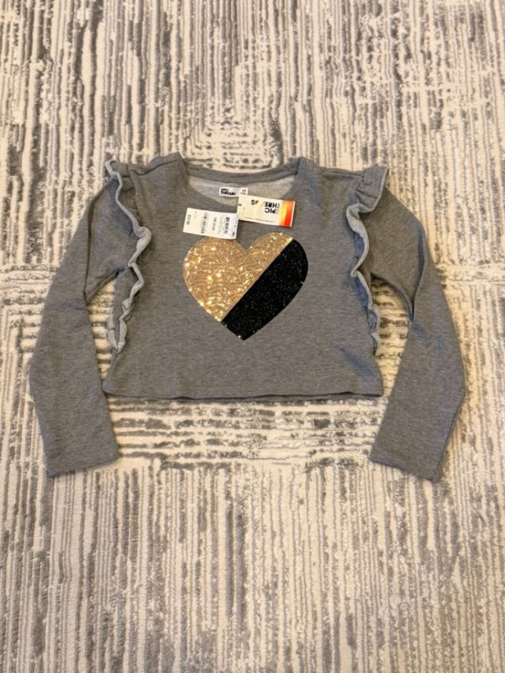 New "Epic Threads" girls medium 10/12 boutique sequined heart top Retails $52.